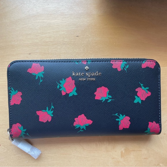 Kate Spade Madison Ross Toss Rose Printed Large Continental Wallet; NWT - Picture 5 of 15